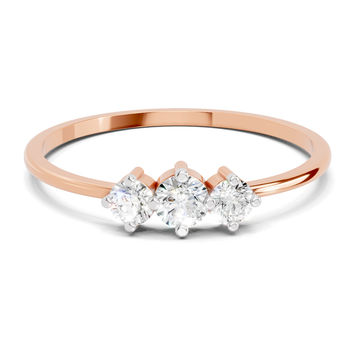 Timeless Three-Stone Diamond Engagement Ring