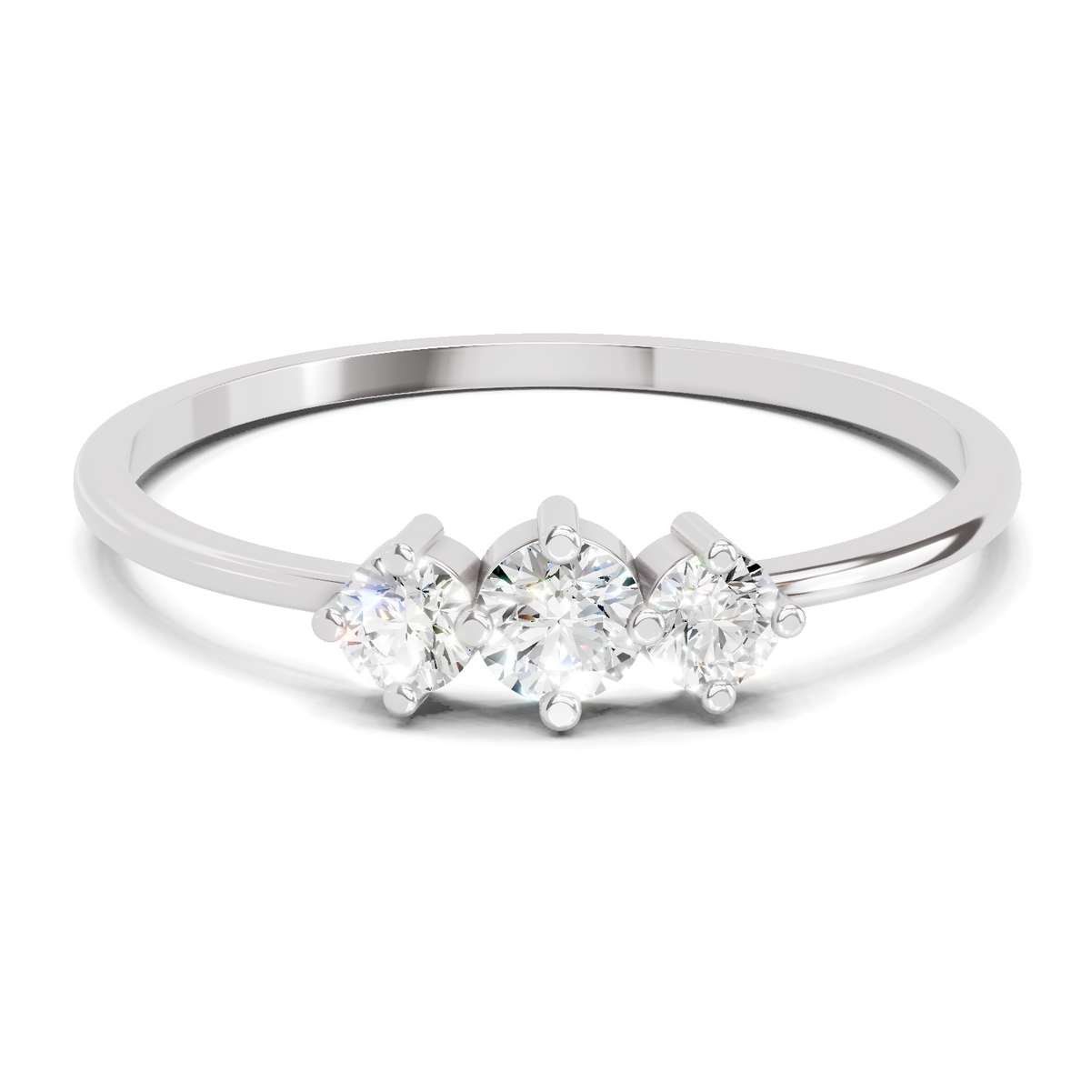 Timeless Three-Stone Diamond Engagement Ring