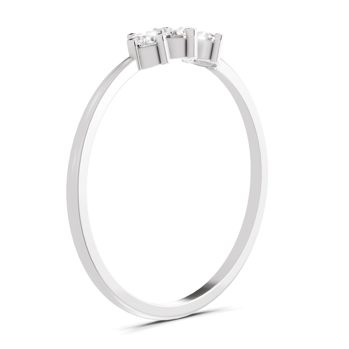 Timeless Three-Stone Diamond Engagement Ring