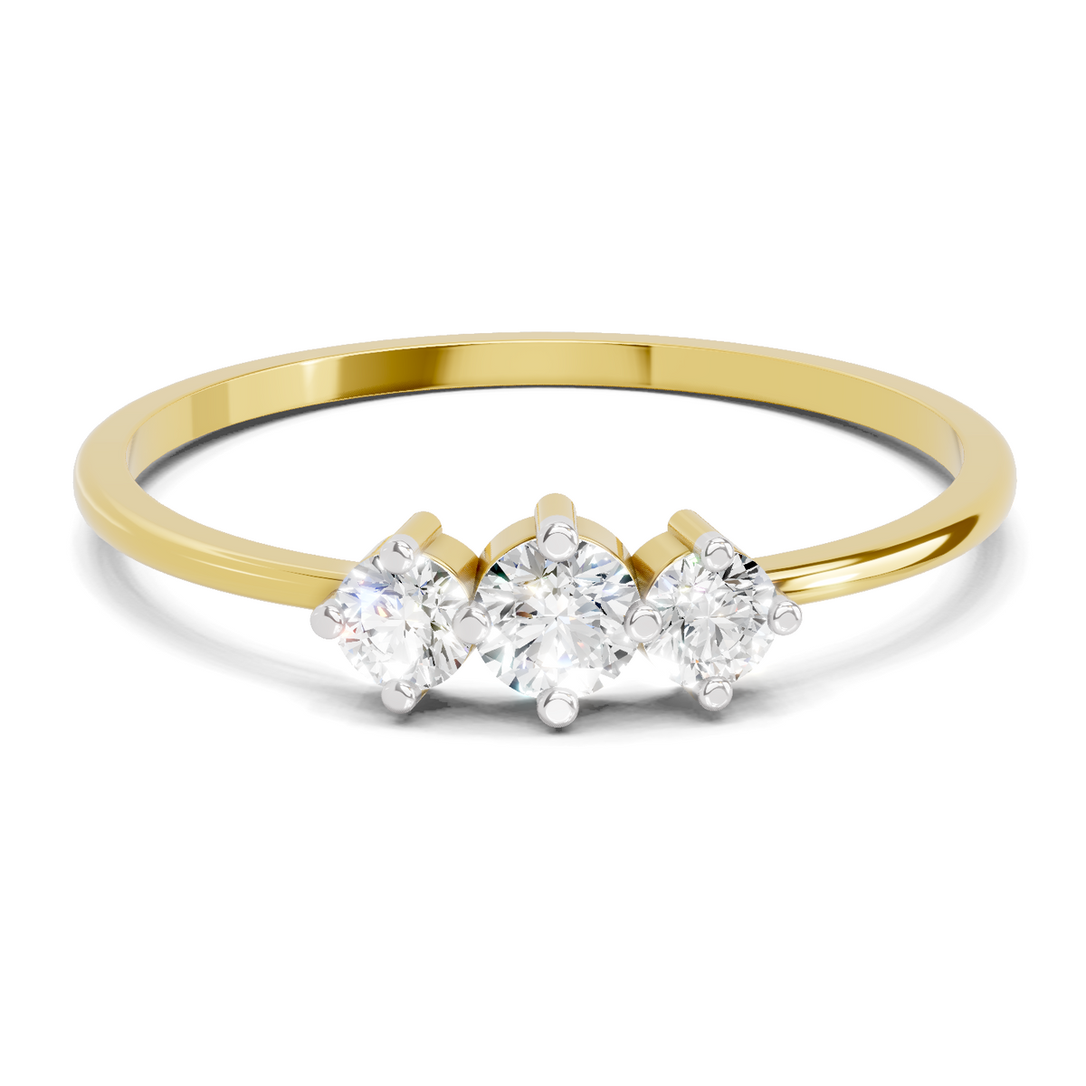 Timeless Three-Stone Diamond Engagement Ring