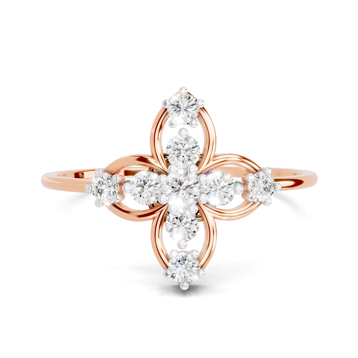 Stunning Petal Diamond Engagement Ring