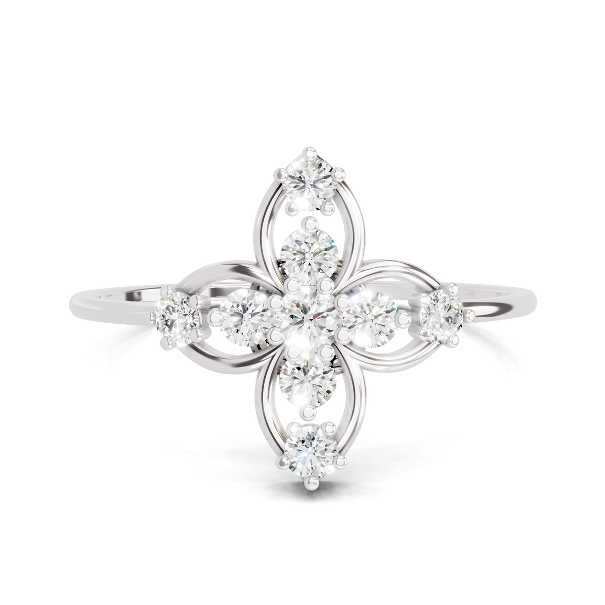 Stunning Petal Diamond Engagement Ring