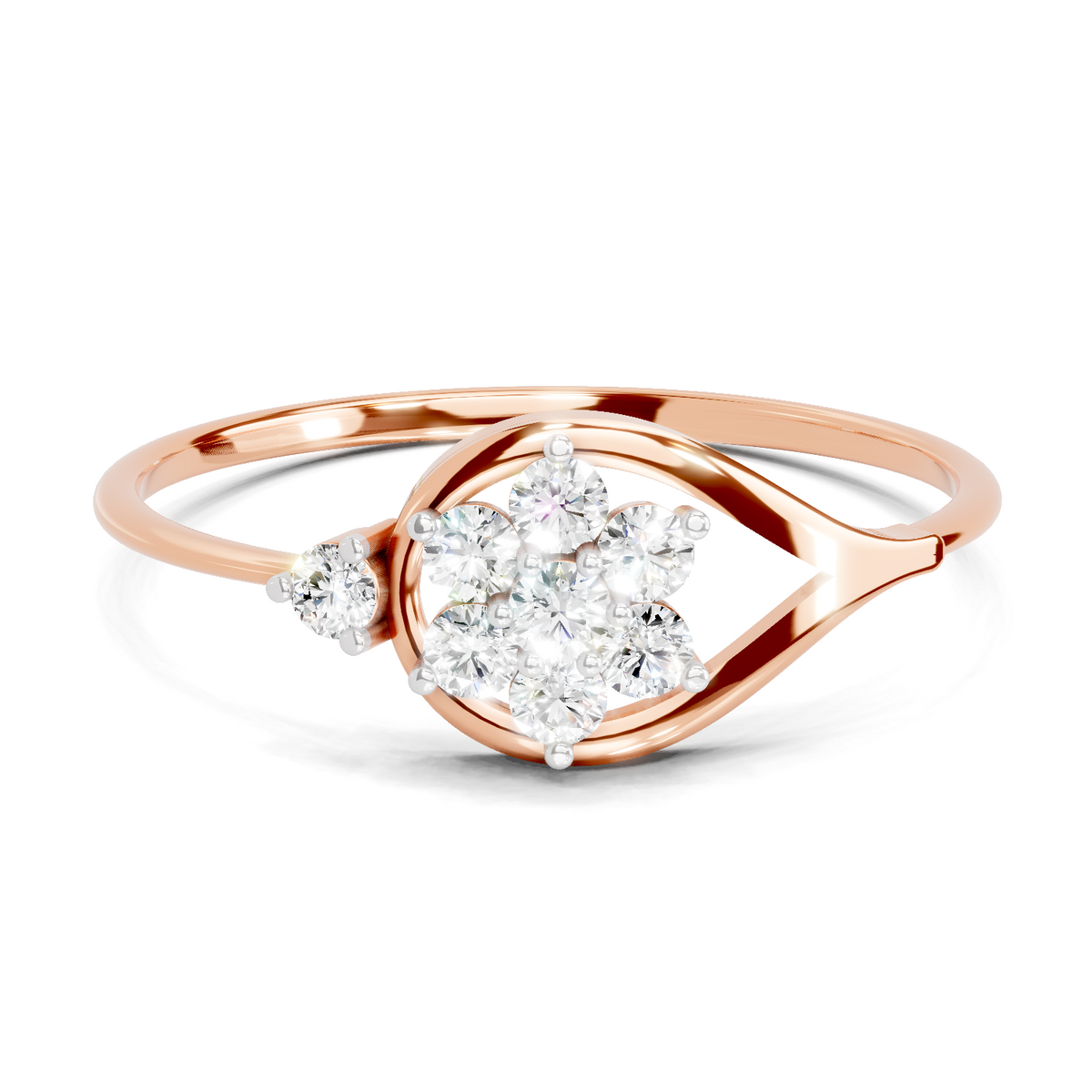 Brilliant Cluster Diamond Engagement Ring