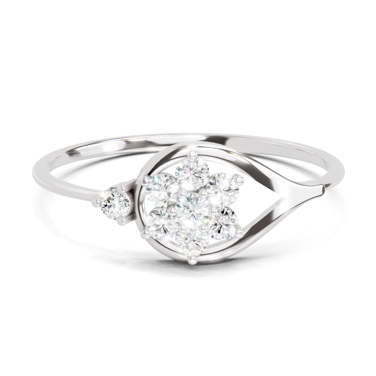 Brilliant Cluster Diamond Engagement Ring