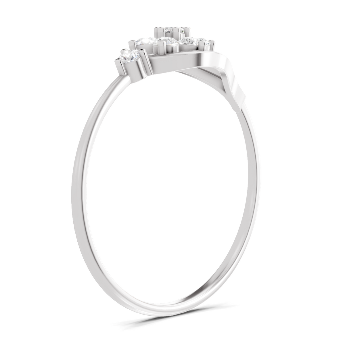 Brilliant Cluster Diamond Engagement Ring