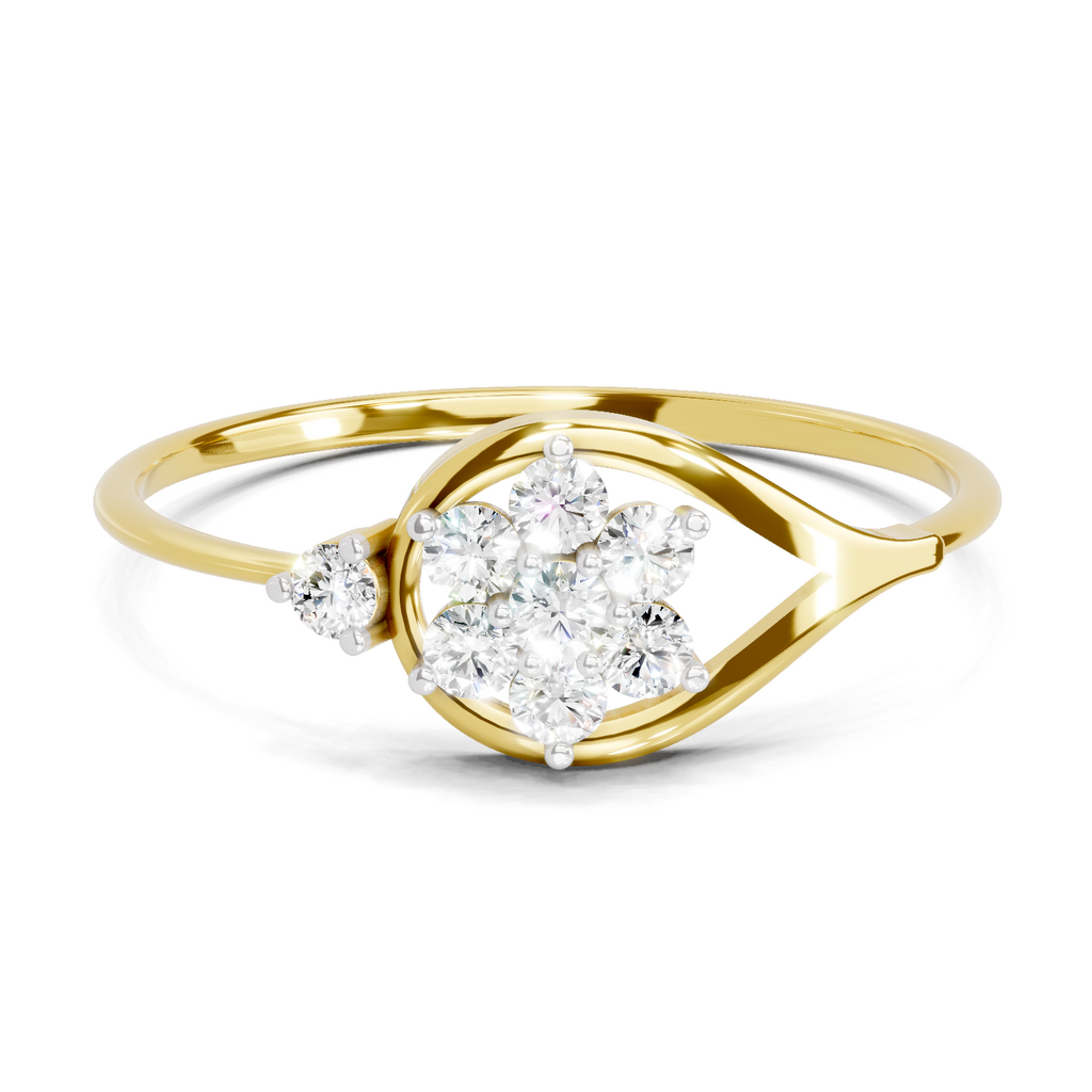 Brilliant Cluster Diamond Engagement Ring
