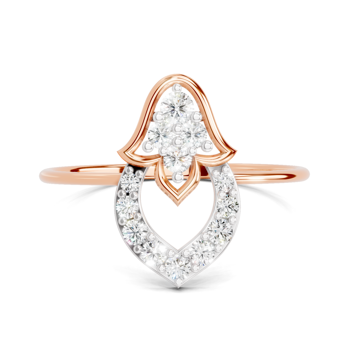 Iconic Lotus Diamond Engagement Ring