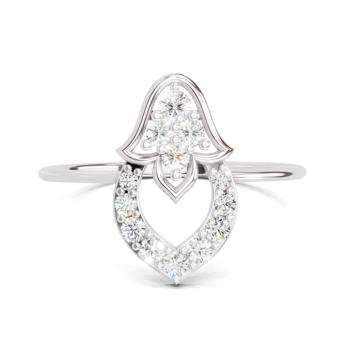 Iconic Lotus Diamond Engagement Ring