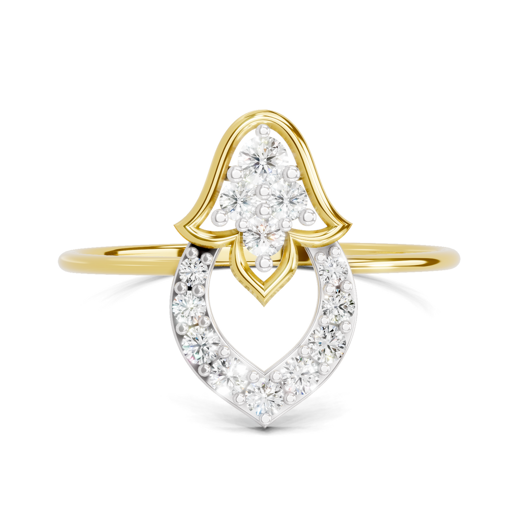 Iconic Lotus Diamond Engagement Ring