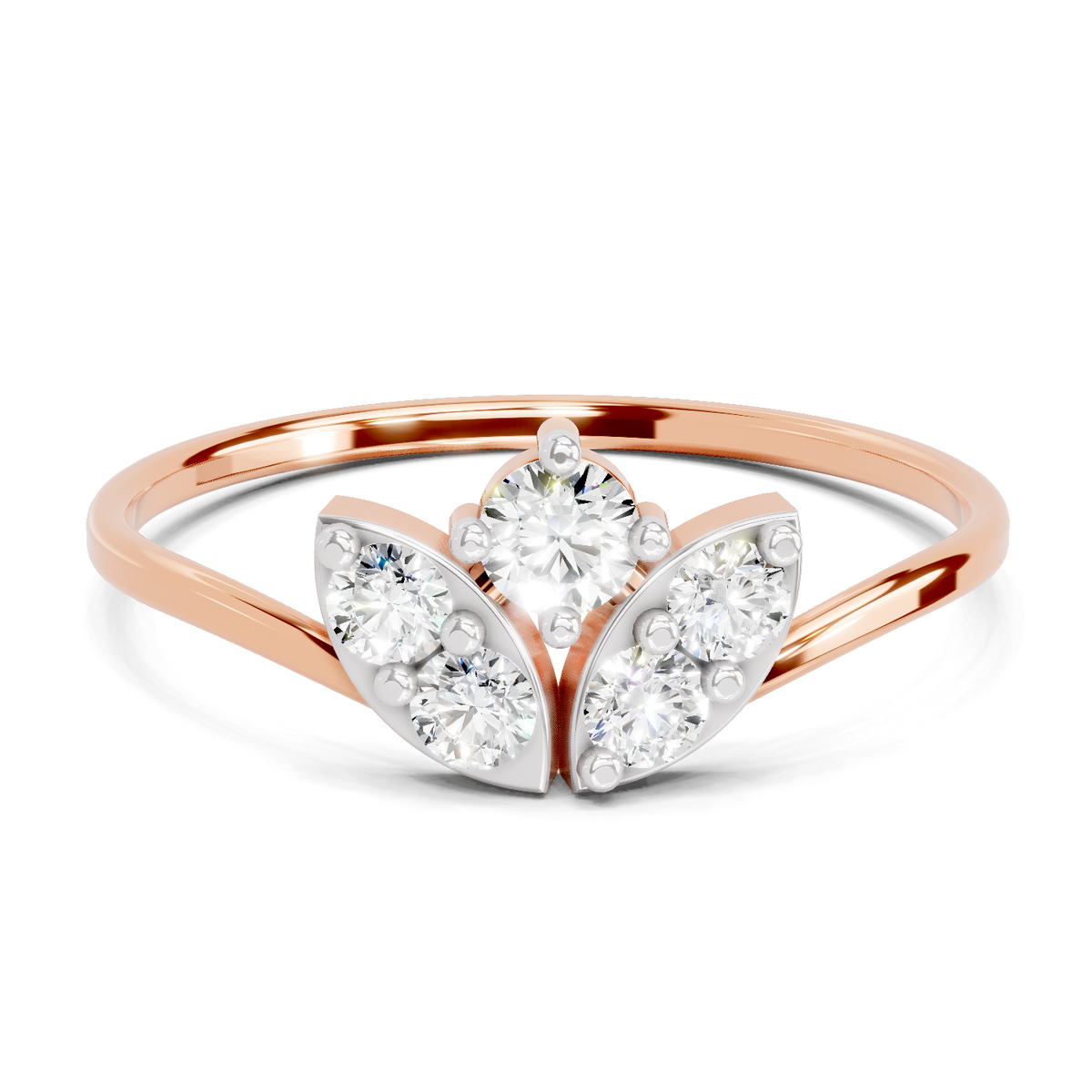 Lustrous Floral Diamond Engagement Ring