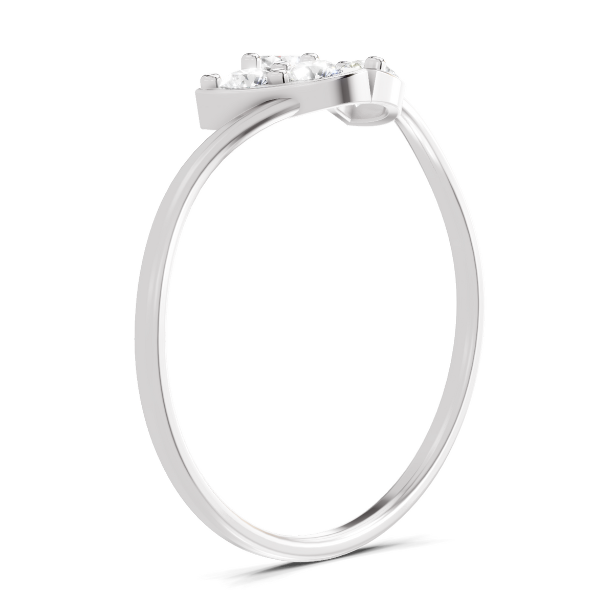 Lustrous Floral Diamond Engagement Ring