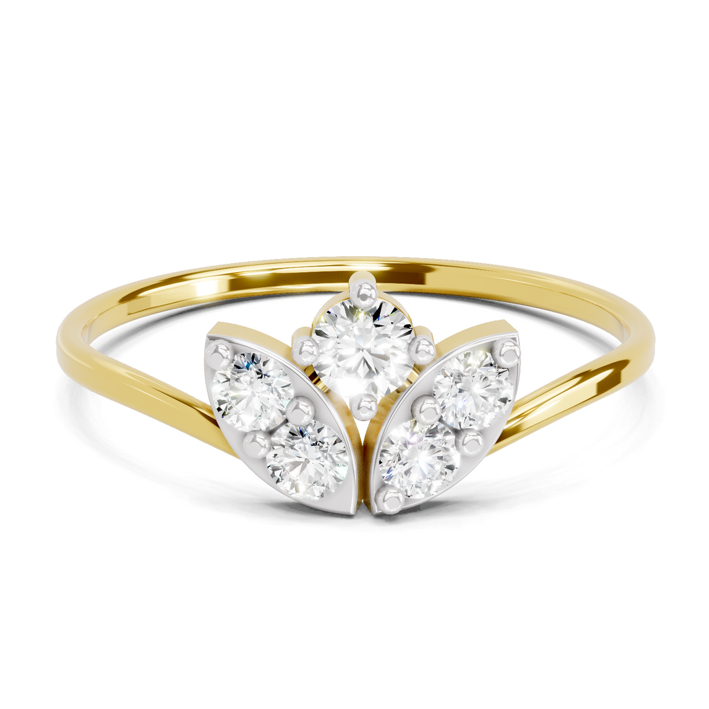 Lustrous Floral Diamond Engagement Ring