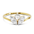 Lustrous Floral Diamond Engagement Ring