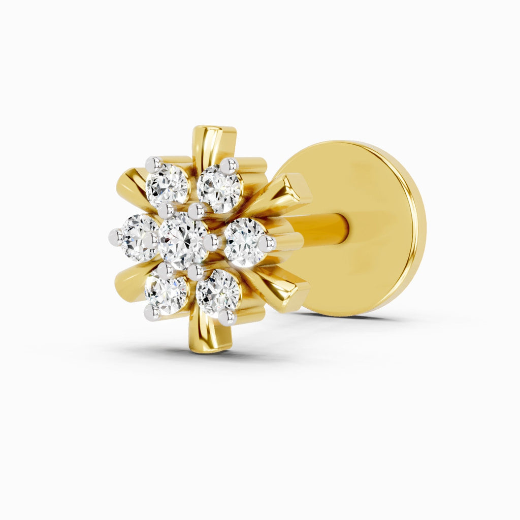 0.03 Carat Hanita Shine Diamond Nose Pin 14K