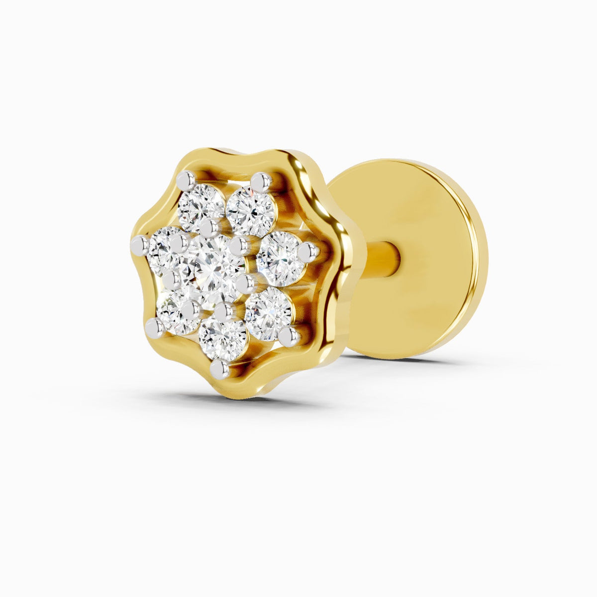 0.04 Carat Aurora Spark Diamond Nose Pin 14K