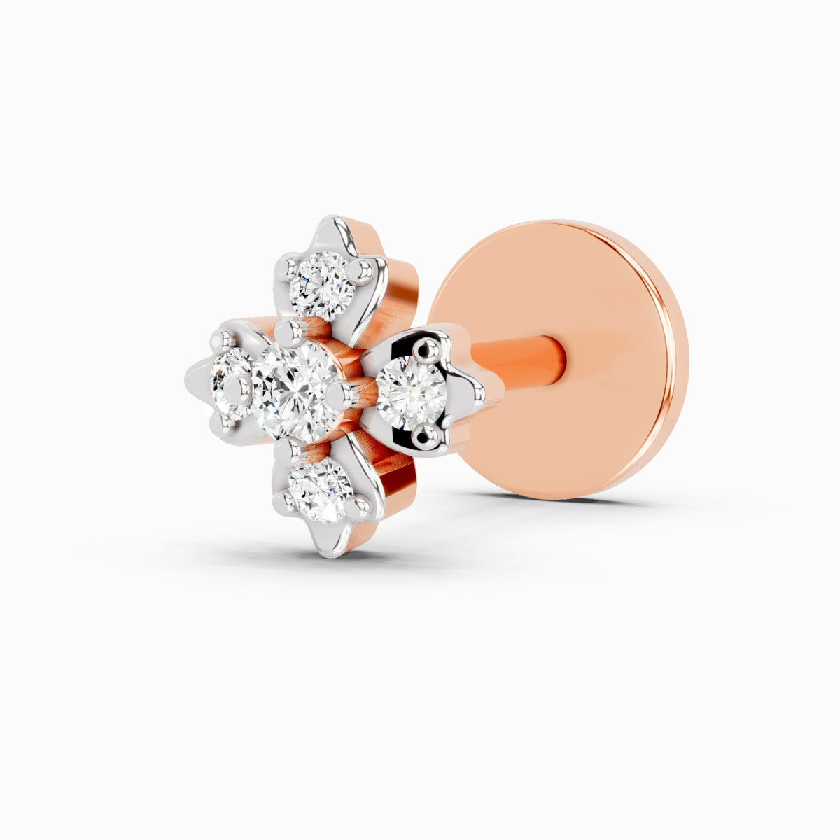 Refined Floral Diamond Nose Pin