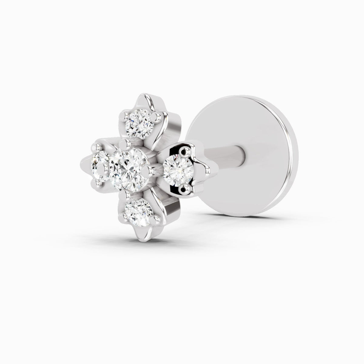 Refined Floral Diamond Nose Pin