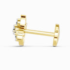0.04 Carat gamya petalled Diamond Nose Pin 14K