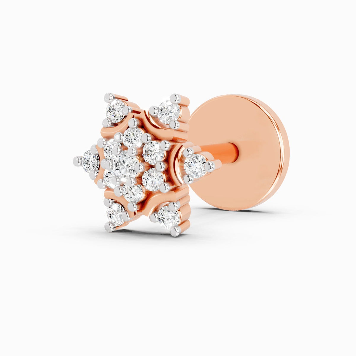Ethereal Snowflake Diamond Nose Pin