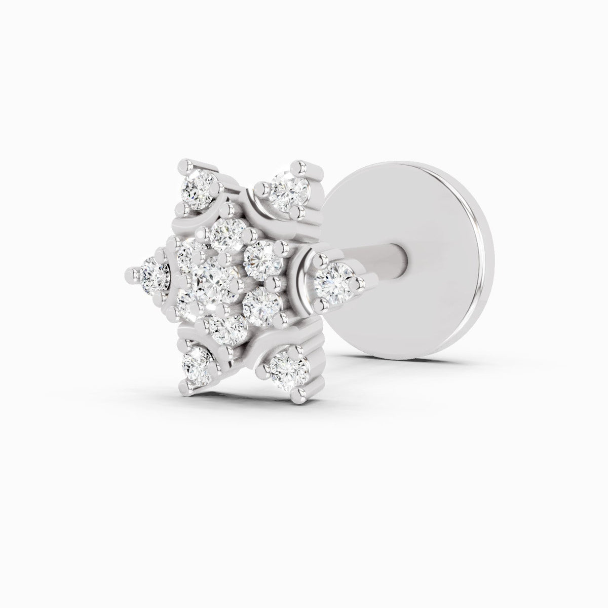 Ethereal Snowflake Diamond Nose Pin