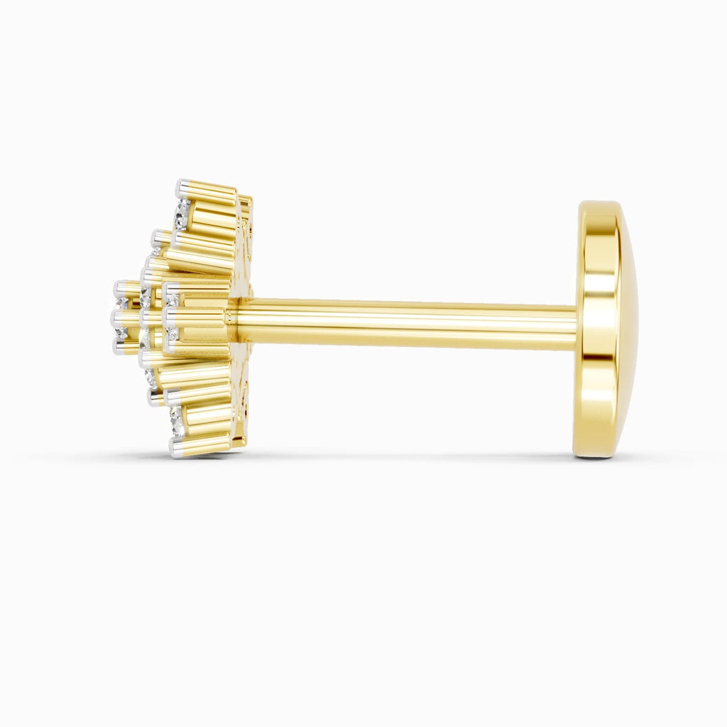 0.05 Carat Snowflake Shine Diamond Nose Pin 14K