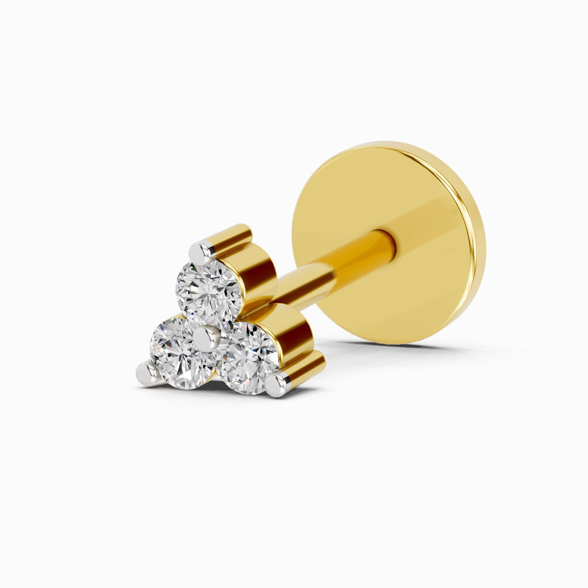 0.03 Ct Triangle Stud Nose Pin 14K