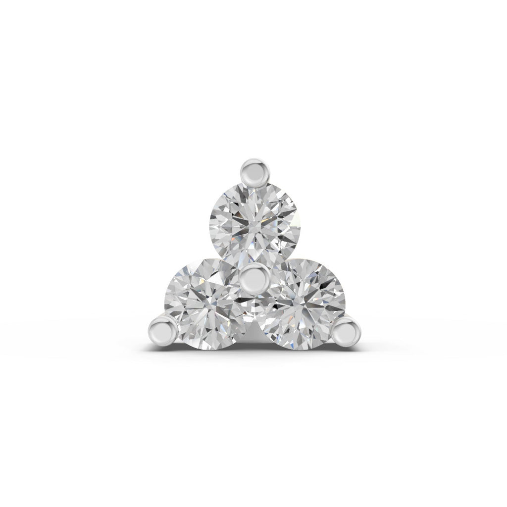 0.03 Ct Triangle Stud Nose Pin 14K