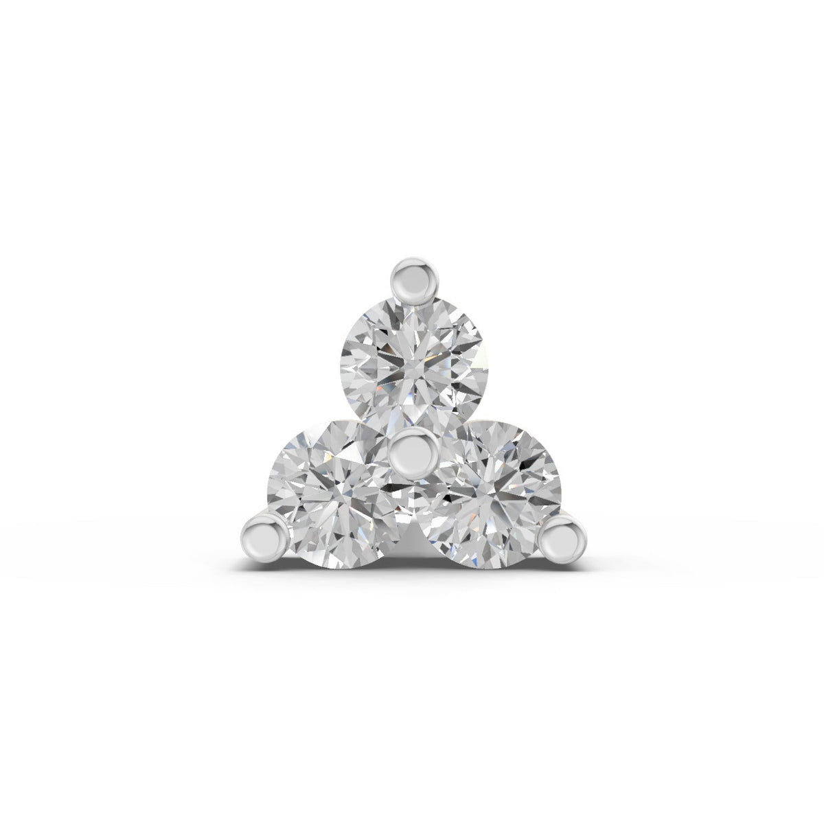0.03 Ct Triangle Stud Nose Pin 14K