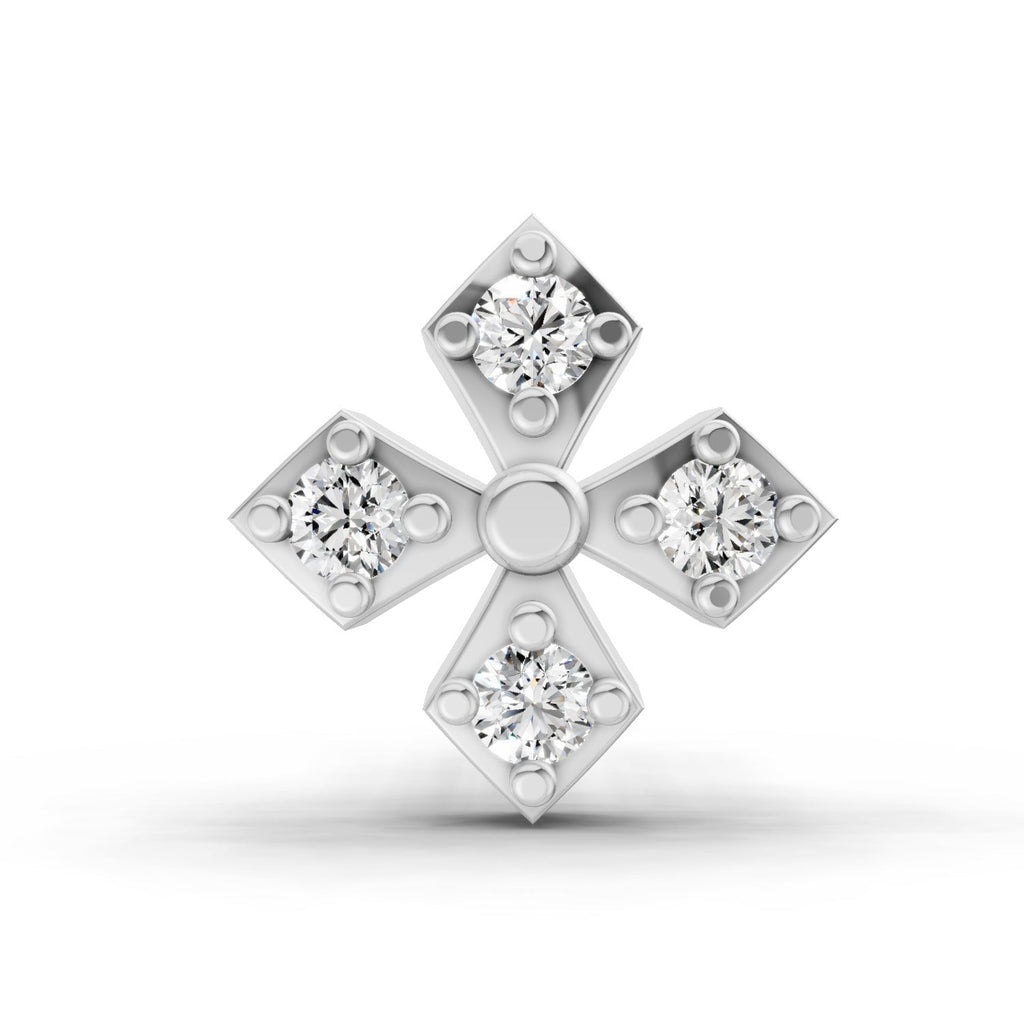 0.04 Carat aukera Celeste Bloom Diamond Nose Pin 14K