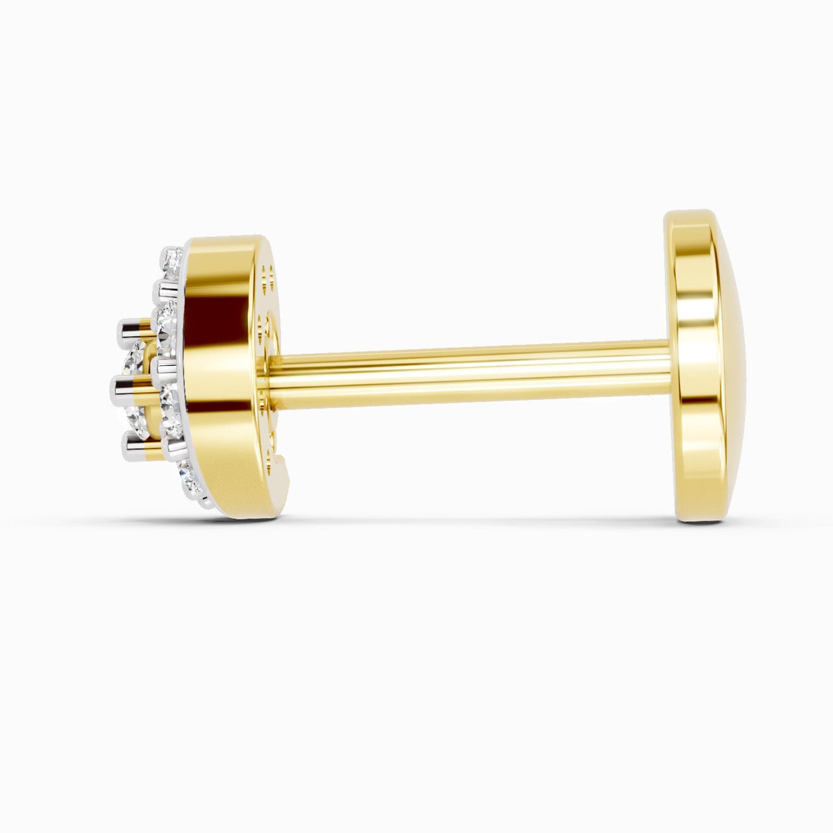 0.03 Carat Cluster Diamond Nose Pin 14K