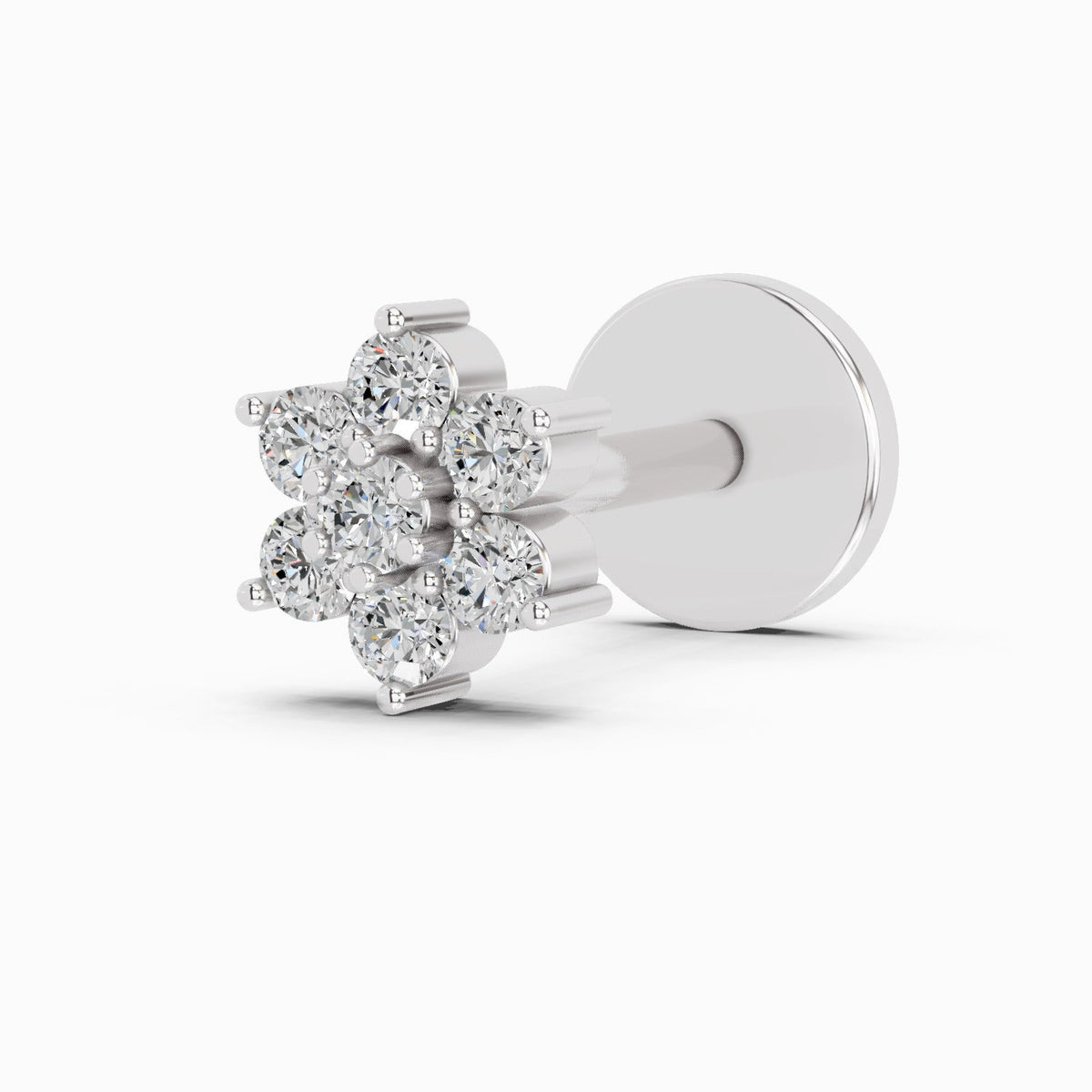 Luminous Floral Cluster Diamond Nose Pin