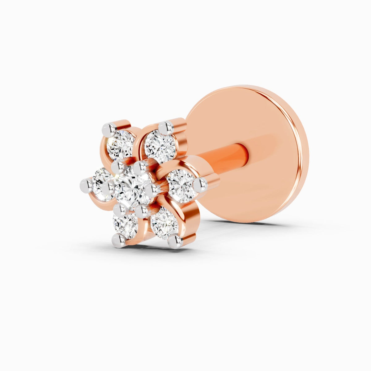 Delicate Floral Cluster Diamond Nose Pin