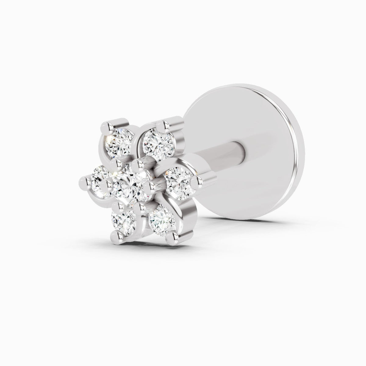 Delicate Floral Cluster Diamond Nose Pin