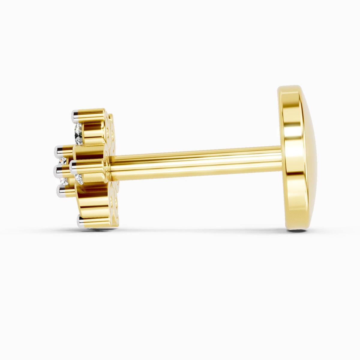 0.03 Carat Splendid Floret Diamond Nose Pin 14K