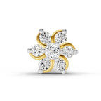 0.03 Carat floral diamond nose pin 14K