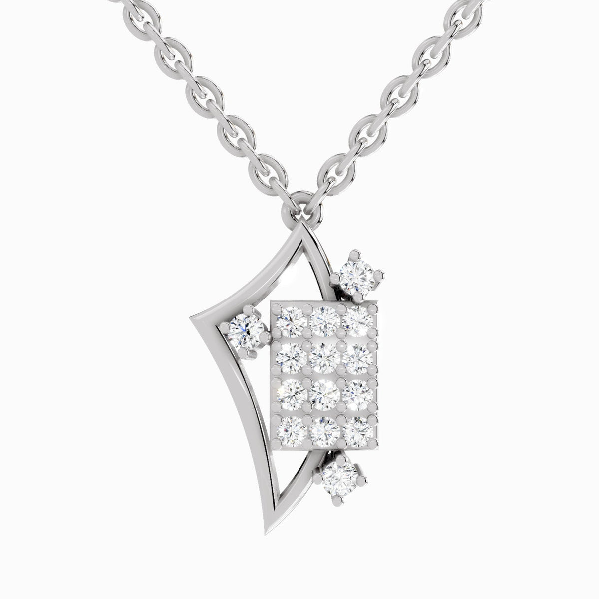 0.25 Carat Round Glow Pendant 14K Gold - White Gold
