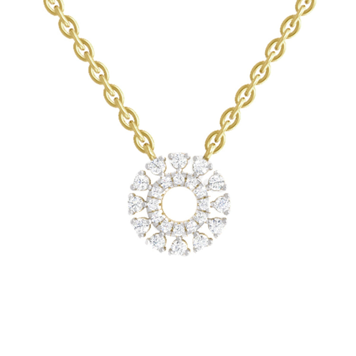 0.24 Carat Round Necklace 14K - Rose Gold