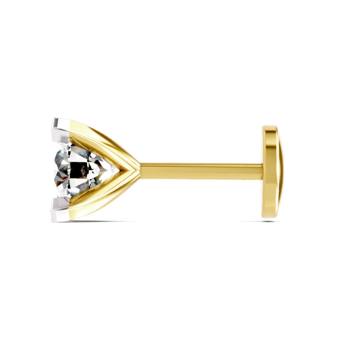 0.50 Carat Solitaire Diamond Nose Pin 14K - Rose Gold