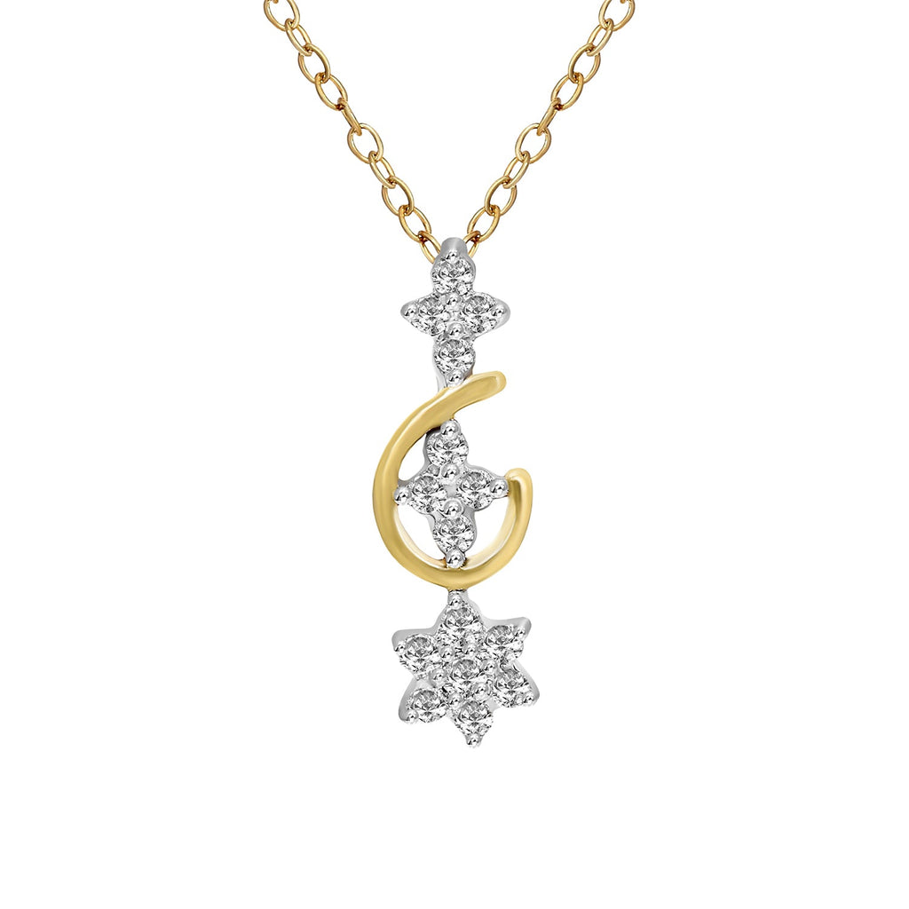 0.15 Ct Floral Pendant 14Kt - Rose Gold