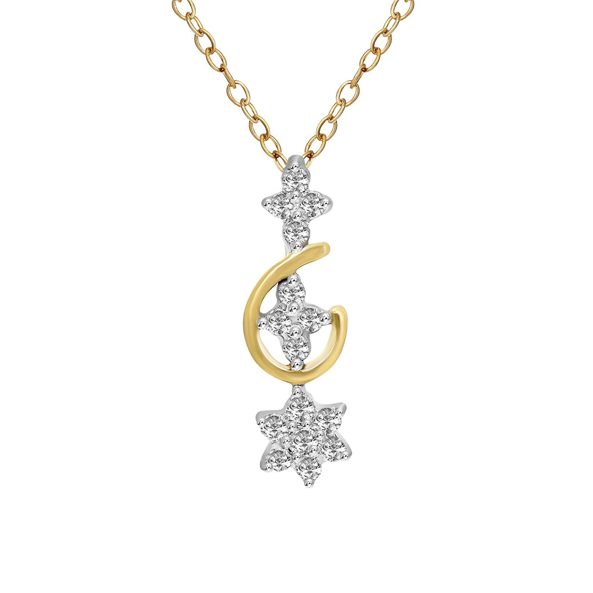 0.15 Ct Floral Pendant 14Kt - Rose Gold