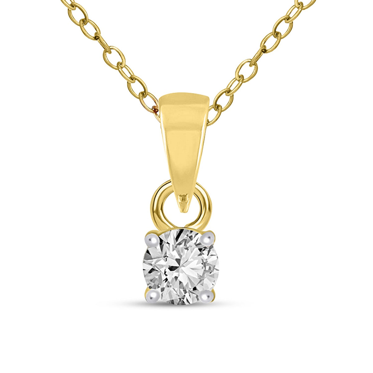 0.1 Ct Classic Solitaire Pendant 14Kt
