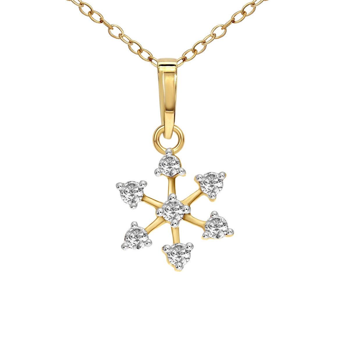 0.16 Ct Flower Blossom Pendant 14Kt - Rose Gold