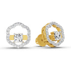 0.94 Carat Halo Diamond Stud Earrings 14K