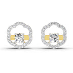 0.94 Carat Halo Diamond Stud Earrings 14K