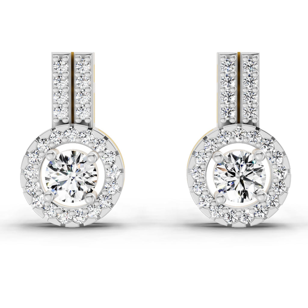0.88 Carat Solitaire Diamond Stud Earrings 14K