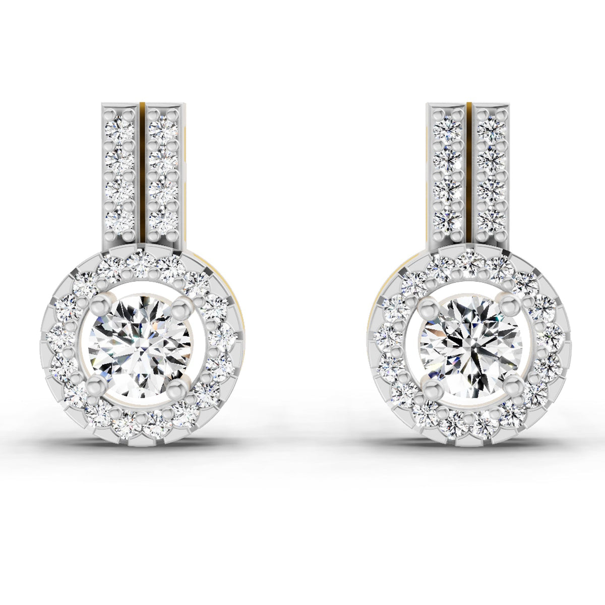 0.88 Carat Solitaire Diamond Stud Earrings 14K
