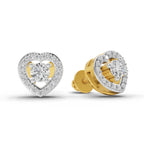 0.58 Carat Halo Diamond Stud Earrings 14K
