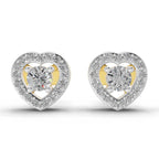 0.58 Carat Halo Diamond Stud Earrings 14K
