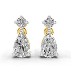 0.89 Carat Pear-Shaped Diamond Drop Stud Earrings 14K