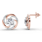 Delicate Round Swirl Diamond Earrings
